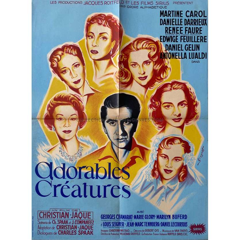 ADORABLES CREATURES Movie Poster Litho - 23x32 in. - 1952 - Christian-Jaque, Martine Carol