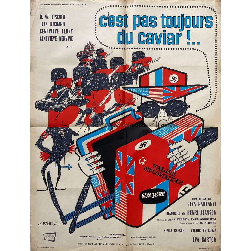 C'EST PAS TOUJOURS DU CAVIAR Affiche de film- 60x80 cm. - 1961 - O.W. Fischer, Géza von Radványi