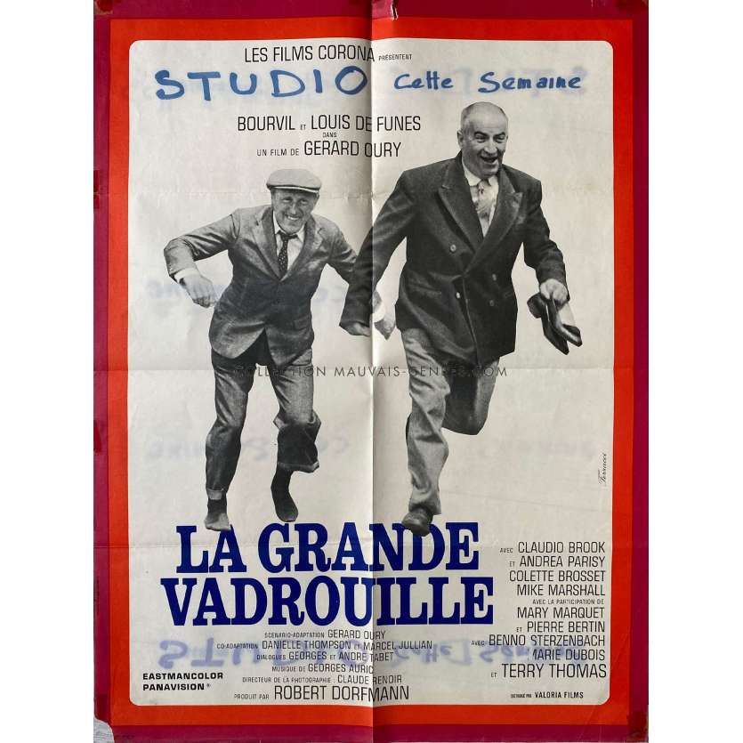 LA GRANDE VADROUILLE Affiche de film- 60x80 cm. - 1966 - Bourvil, Louis de Funes, Gerard Oury