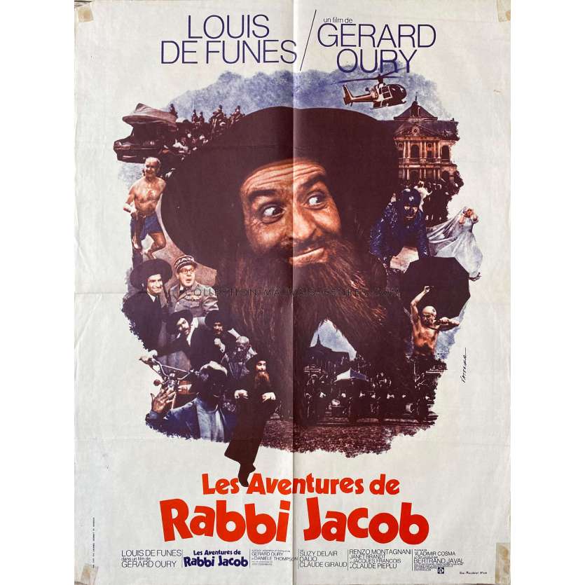 LES AVENTURES DE RABBI JACOB Affiche de film- 60x80 cm. - 1973/R1970 - Louis de Funès, Gérard Oury