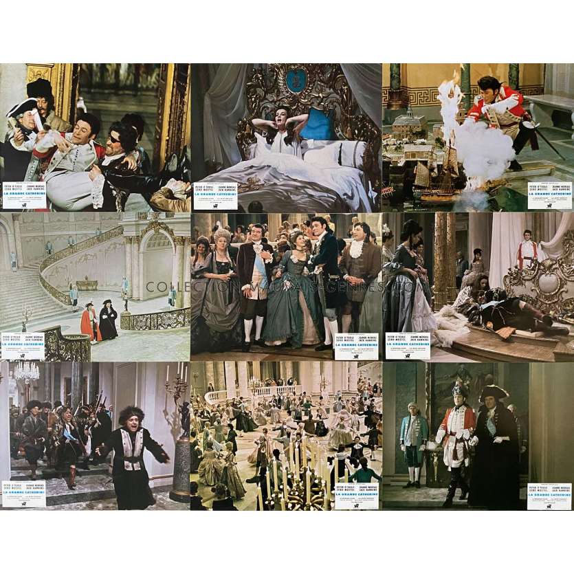 GREAT CATHERINE Lobby Cards x9 - 9x12 in. - 1968 - Gordon Flemyng, Jeanne Moreau