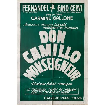 DOM CAMILLO MONSEIGNEUR Affiche de film- 80x120 cm. - 1961 - Fernandel, Gino Cervi, Carmine Gallone