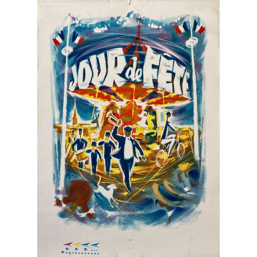 JOUR DE FETE Original Movie Poster Arlequin - 15x21 in. - R1960 - Jacques Tati, Paul Frankeur