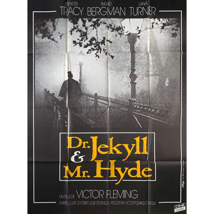 DR. JEKYLL ET MR. HYDE Affiche de film- 120x160 cm. - 1941/R1970 - Spencer Tracy, Ingrid Bergman, Victor Fleming