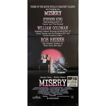 MISERY Affiche de film- 33x78 cm. - 1990 - James Caan, Kathy Bates, Rob Reiner