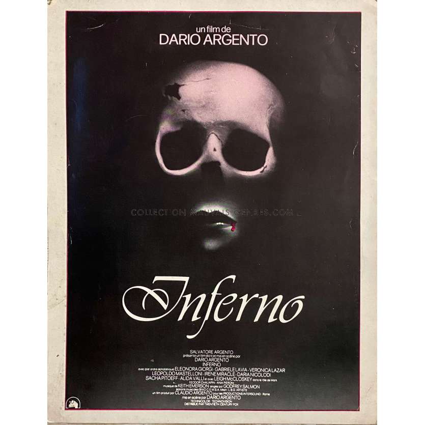 INFERNO Synopsis- 24x30 cm. - 1980 - Daria Nicolodi, Dario Argento