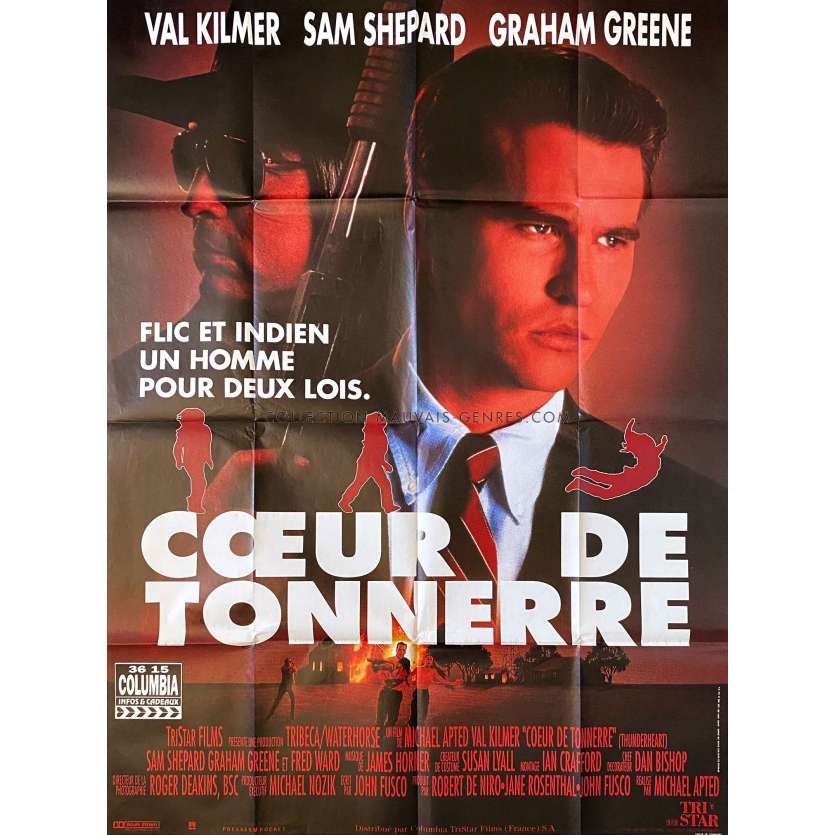 THUNDERHEART French Movie Poster47x63 - 1992 - Michael Apted, Val Kilmer