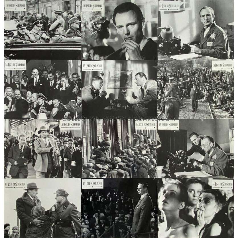 LA LISTE DE SCHINDLER Photos de film x12 - 21x30 cm. - 1993 - Liam Neeson, Steven Spielberg