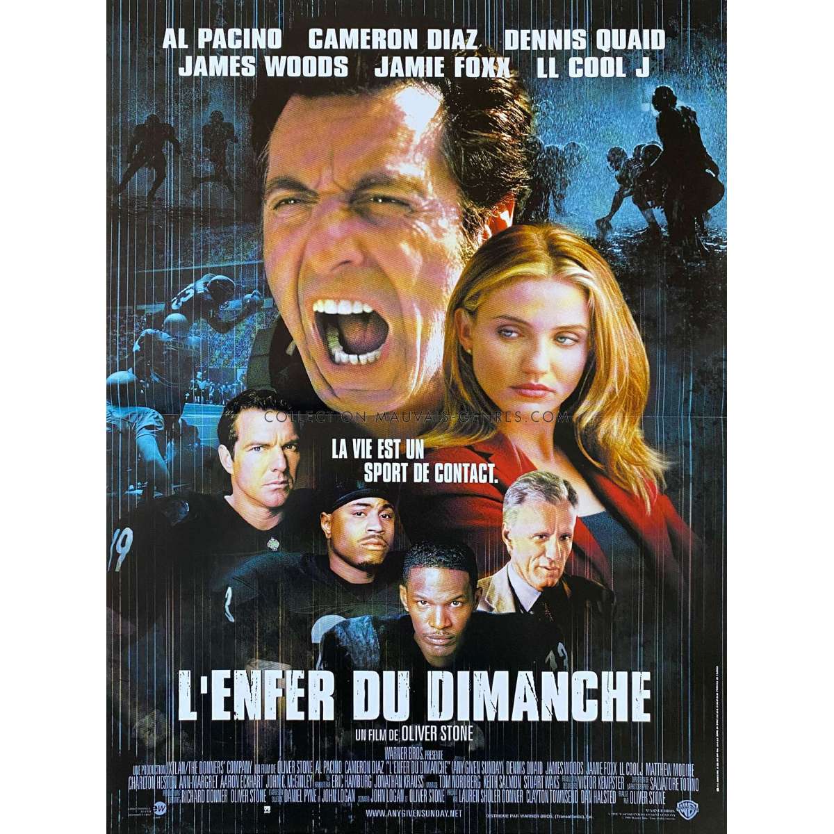 ANY GIVEN Sunday French Movie Poster - 15x21 in. - 1999