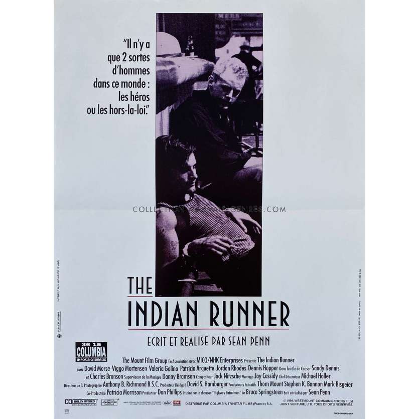 THE INDIAN RUNNER Movie Poster- 15x21 in. - 1991 - Sean Penn, David Morse