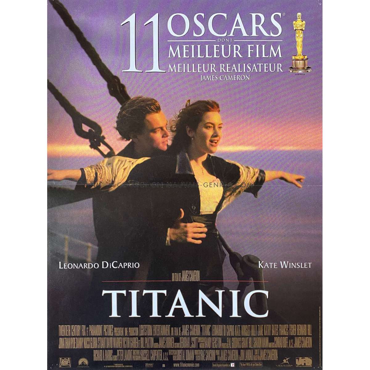 TITANIC French Movie Poster - 15x21 in. - 1997 Oscars style.