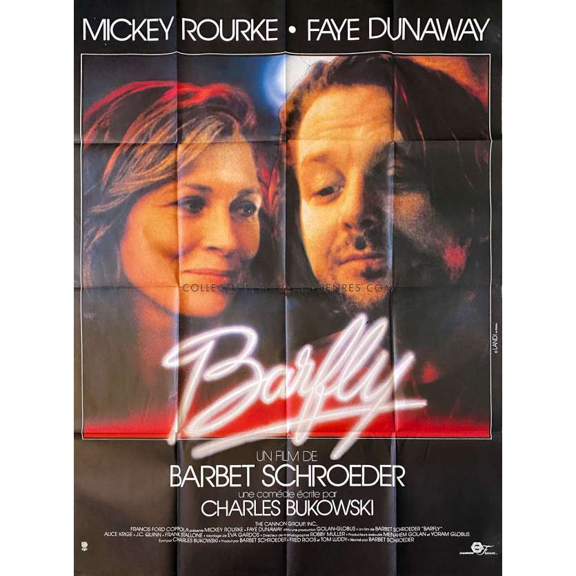 BARFLY Affiche de film- 120x160 cm. - 1987 - Mickey Rourke, Faye Dunaway, Barbet Schroeder