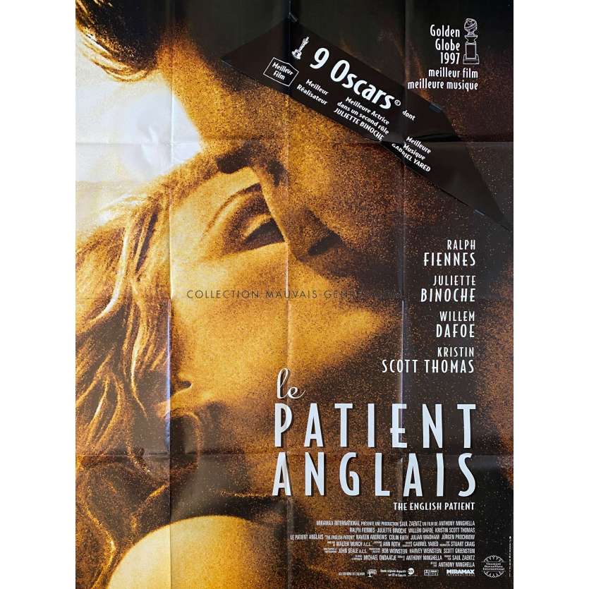 LE PATIENT ANGLAIS Affiche de film- 120x160 cm. - 1996 - Ralph Fiennes, Juliette Binoche, Anthony Minghella