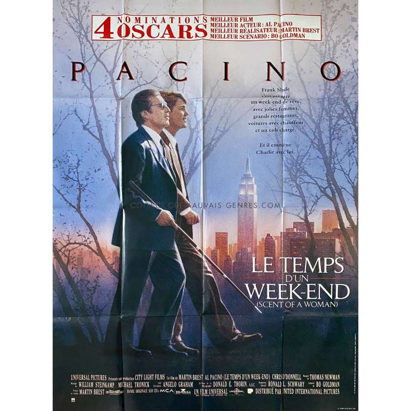 LE TEMPS D'UN WEEK-END Affiche de film- 120x160 cm. - 1992 - Al Pacino, Martin Brest