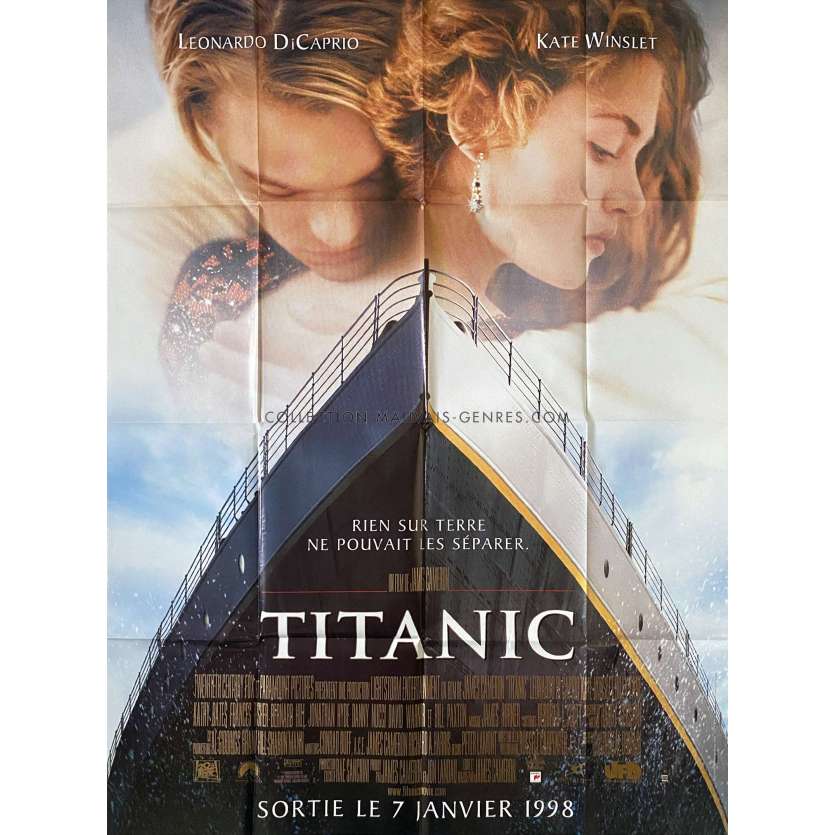 TITANIC Affiche de film- 120x160 cm. - 1997 - Leonardo DiCaprio, James Cameron