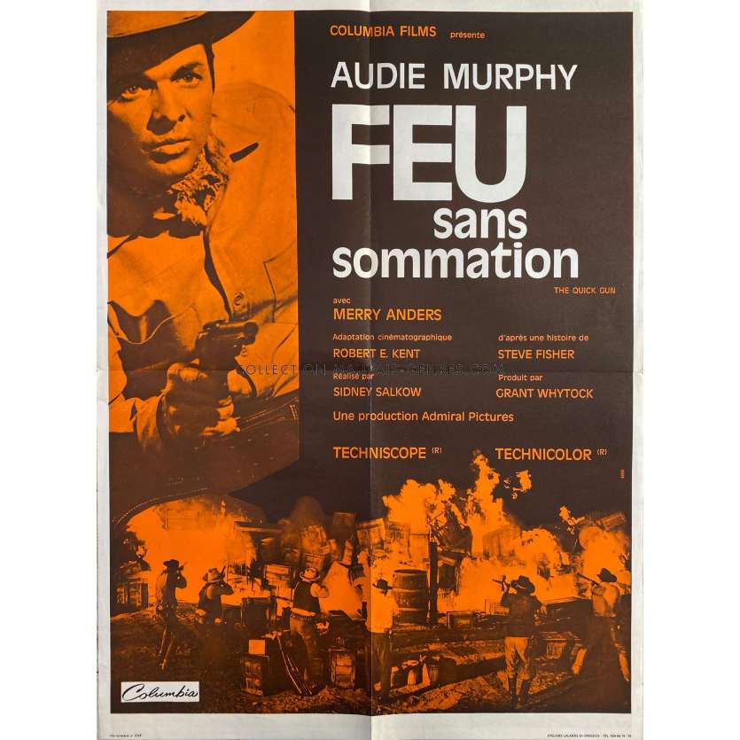 FEU SANS SOMMATION Affiche de film- 60x80 cm. - 1964 - Audie Murphy, Sidney Salkow