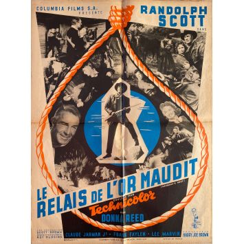 LE RELAIS DE L'OR MAUDIT Affiche de film- 60x80 cm. - 1952 - Randolph Scott, Donna Reed, Roy Huggins