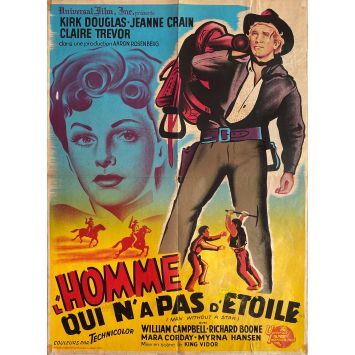 MAN WITHOUT A STAR Movie Poster- 23x32 in. - 1955 - King Vidor, Kirk Douglas