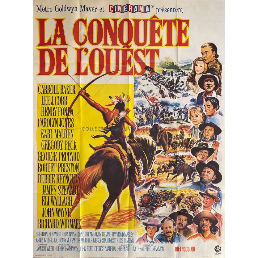 LA CONQUETE DE L'OUEST Affiche de film- 120x160 cm. - 1962/R1970 - John Wayne, John Ford