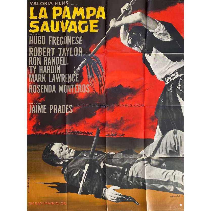 LA PAMPA SAUVAGE Affiche de film- 120x160 cm. - 1965 - Robert Taylor, Hugo Fregonese