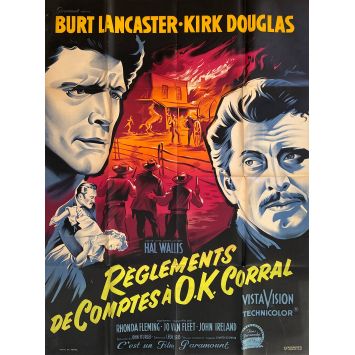 REGLEMENTS DE COMPTES A OK CORRAL Affiche de film- 120x160 cm. - 1957 - Burt Lancaster, John Sturges