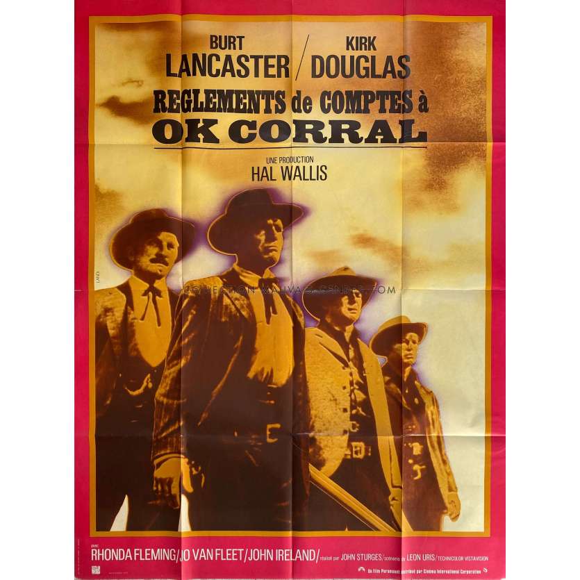 REGLEMENTS DE COMPTES A OK CORRAL Affiche de film- 120x160 cm. - 1957/R1970 - Burt Lancaster, John Sturges