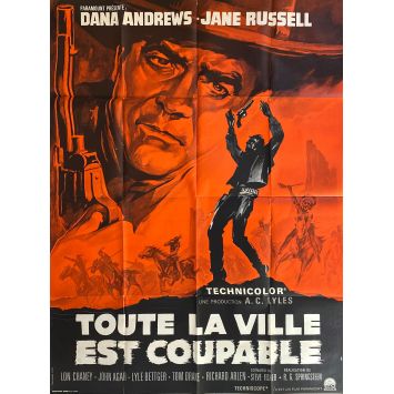 TOUTE LA VILLE EST COUPABLE Affiche de film- 120x160 cm. - 1966 - Dana Andrews, Jane Russell , R.G. Springsteen