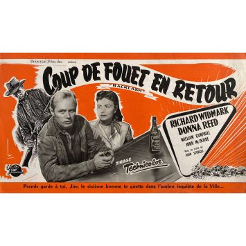 COUP DE FOUET EN RETOUR Synopsis 6p - 16x24 cm. - 1956 - Richard Widmark, Donna Reed, John Sturges