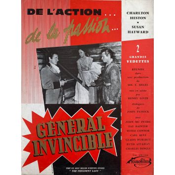 LE GENERAL INVINCIBLE Synopsis 4p - 24x30 cm. - 1953 - Susan Hayward, Henry Levin