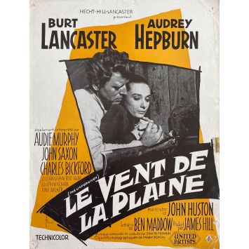 LE VENT DE LA PLAINE Synopsis 4p - 24x30 cm. - 1960 - Burt Lancaster, Audrey Hepburn, John Huston