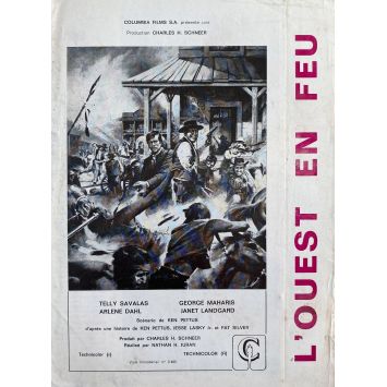 L'OUEST EN FEU Synopsis 4p - 16x24 cm. - 1969 - Telly Savalas, Nathan Juran