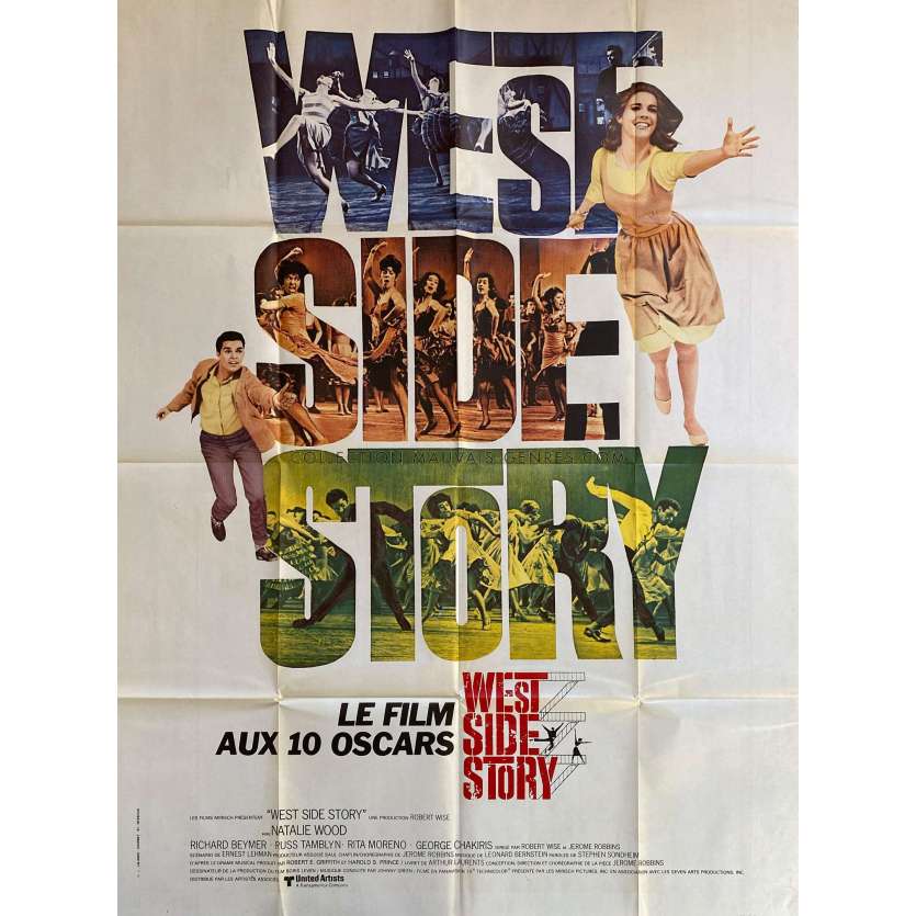 WEST SIDE STORY Affiche de film Ressortie - 120x160 cm. - 1961/R1970 - Natalie Wood, Robert Wise - Danse