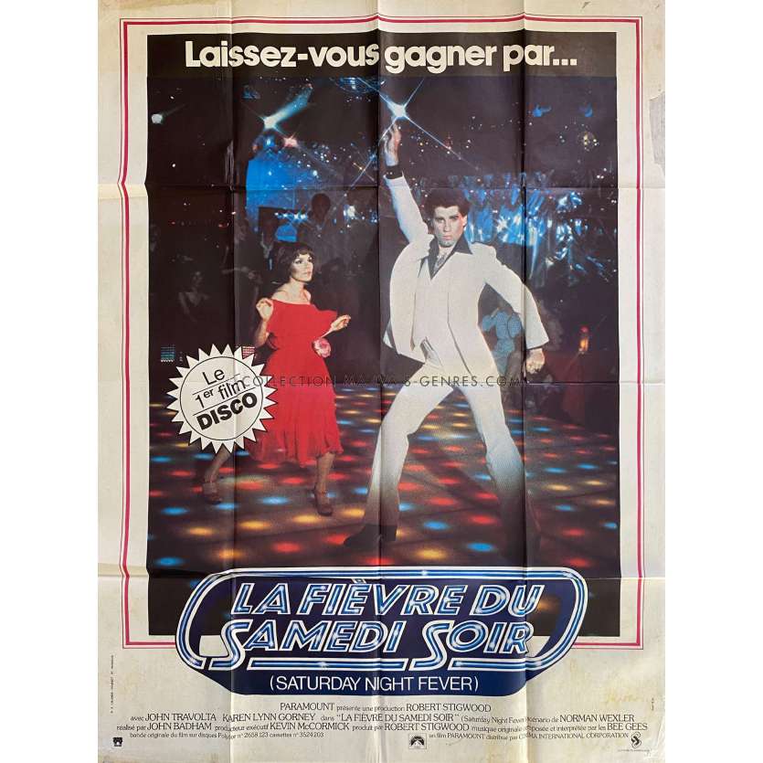 LA FIEVRE DU SAMEDI SOIR Affiche de film- 120x160 cm. - 1977 - John Travolta, John Badham - Disco, Danse