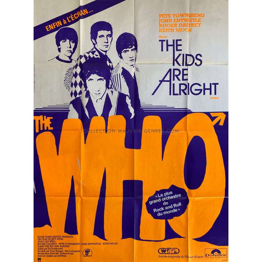 THE KIDS ARE ALRIGHT Affiche de film The Who. - 120x160 cm. - 1979 - The Who, Roger Daltrey, Jeff Stein - Rock