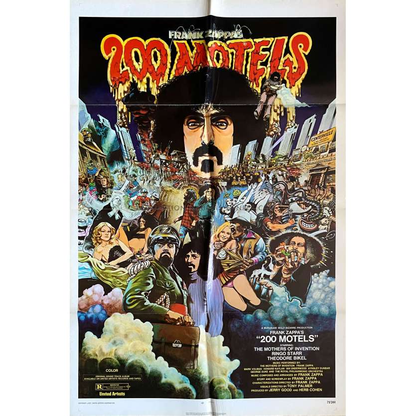 200 MOTELS Affiche de film- 69x104 cm. - 1971 - Frank Zappa, Tony Palmer