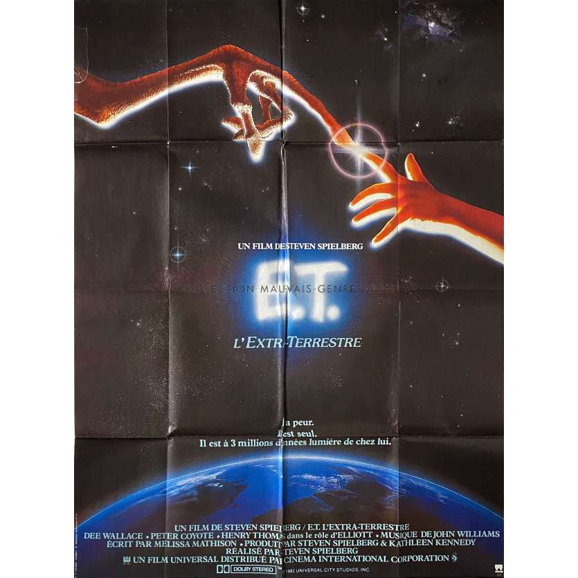 E.T. L'EXTRA-TERRESTRE Affiche de film- 120x160 cm. - 1982 - Dee Wallace, Steven Spielberg -