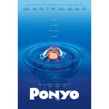 PONYO ON THE CLIFF US Movie Poster 20x27 - 2008 - Hayao Miyazaki, Cate Blanchett PONYO ON THE CLIFF US Movie Poster 20x27 - 2008 - Hayao Miyazaki, Cate Blanchett
