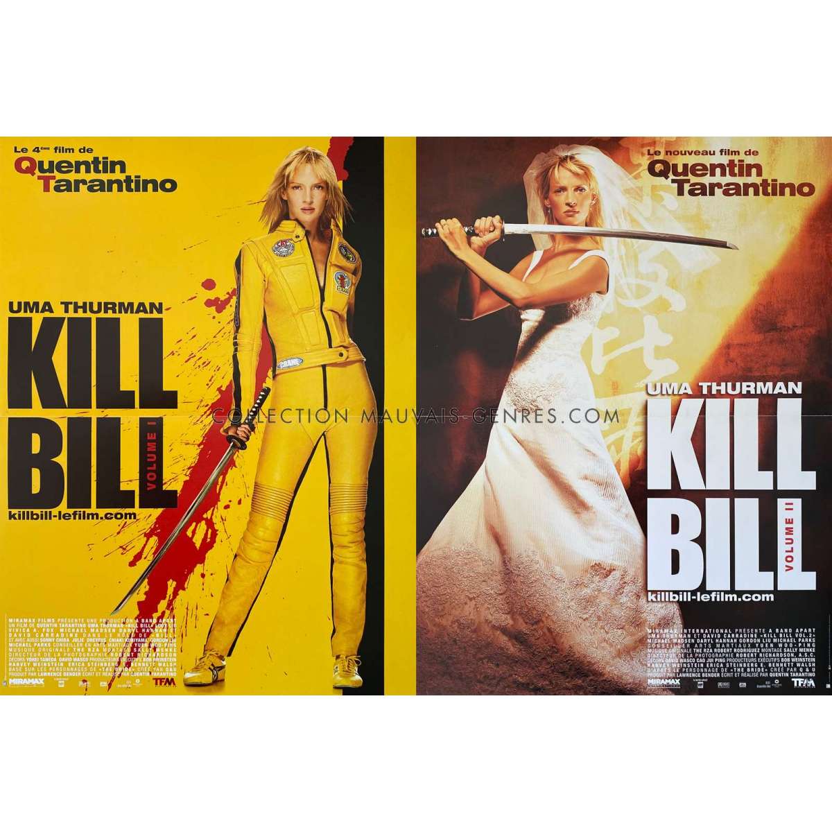 KILL BILL 1 2 French Movie Poster Lot 15x21 In 2003 1st Rel kill-bill-1-2-french-movie-poster-lot-15x21-in-2003-1st-rel