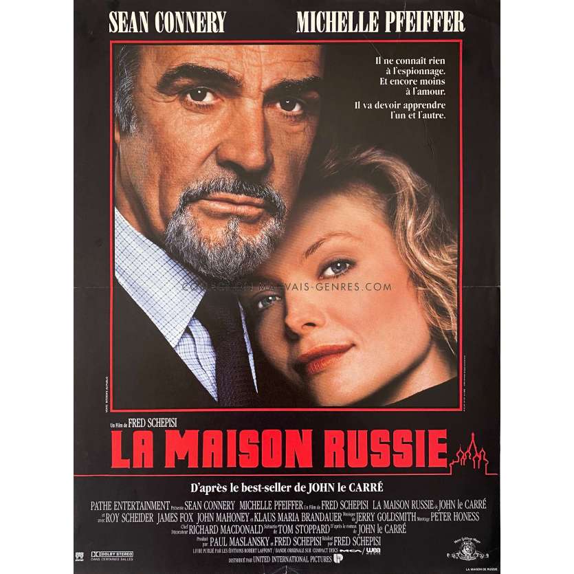 THE RUSSIA HOUSE Movie Poster- 15x21 in. - 1990 - Sean Connery, Michelle Pfeiffer -