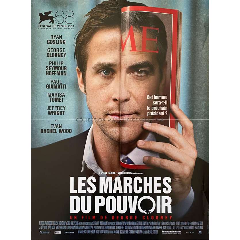 LES MARCHES DU POUVOIR Affiche de film- 40x54 cm. - 2011 - Ryan Gosling, George Clooney -