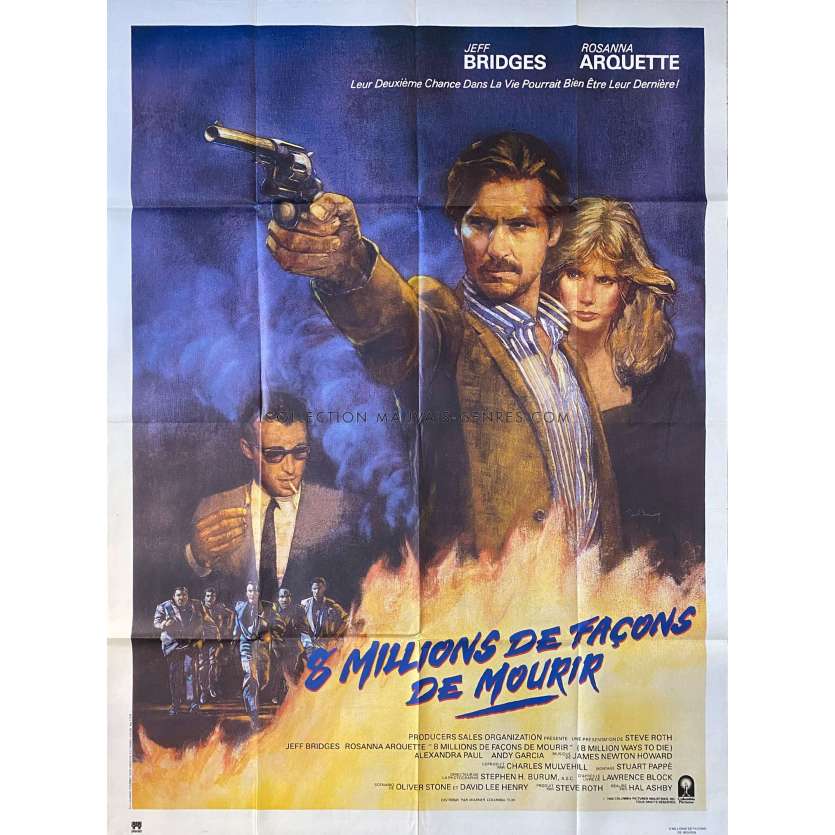 8 MILLIONS DE FAÇONS DE MOURIR Affiche de film- 120x160 cm. - 1986 - Jeff Bridges, Hal Ashby -