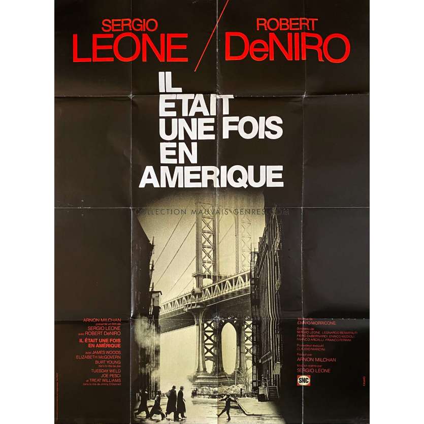 IL ETAIT UNE FOIS EN AMERIQUE Affiche de film- 120x160 cm. - 1984 - Robert de Niro, Sergio Leone -