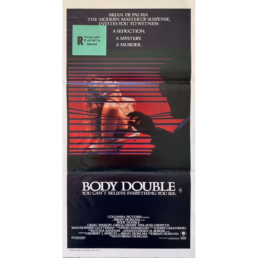 BODY DOUBLE Affiche de film- 33x78 cm. - 1984 - Melanie Griffith, Brian de Palma -