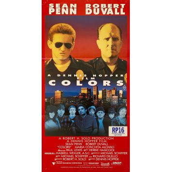COLORS Affiche de film- 33x78 cm. - 1988 - Robert Duvall, Sean Penn, Dennis Hopper -