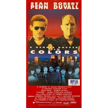 COLORS Movie Poster- 13x30 in. - 1988 - Dennis Hopper, Robert Duvall, Sean Penn -