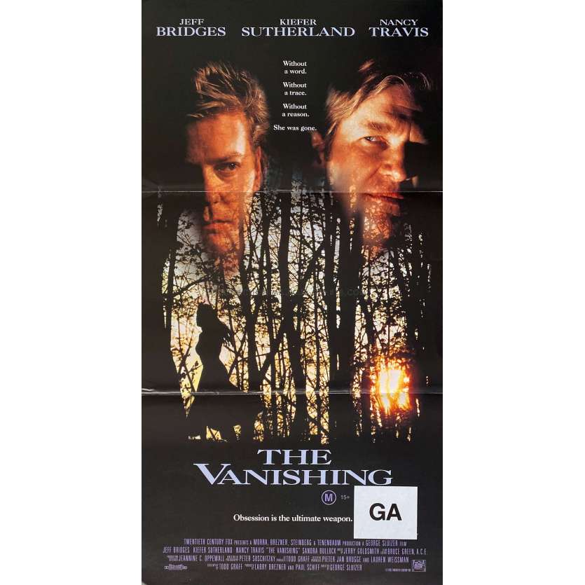 THE VANISHING Movie Poster- 13x30 in. - 1993 - George Sluizer, Jeff Bridges -