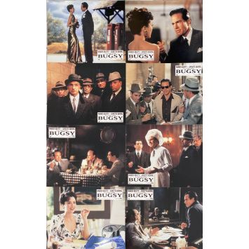 BUGSY Lobby Cards x8 - 9x12 in. - 1991 - Barry Levinson, Warren Beatty, Annette Bening -
