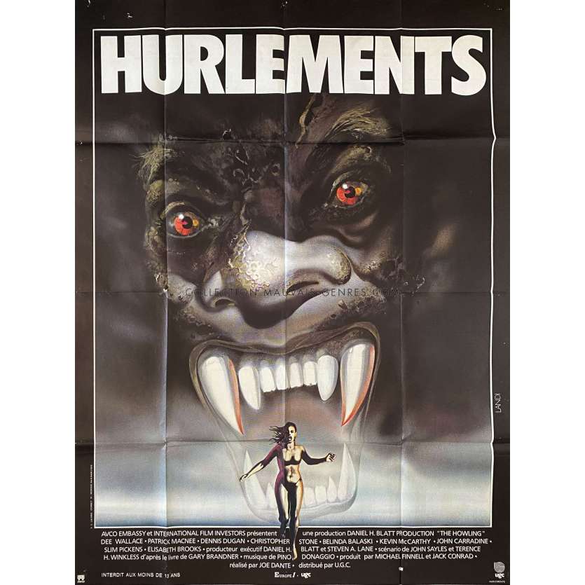HURLEMENTS Affiche de film- 120x160 cm. - 1981 - Patrick McNee, Joe Dante -