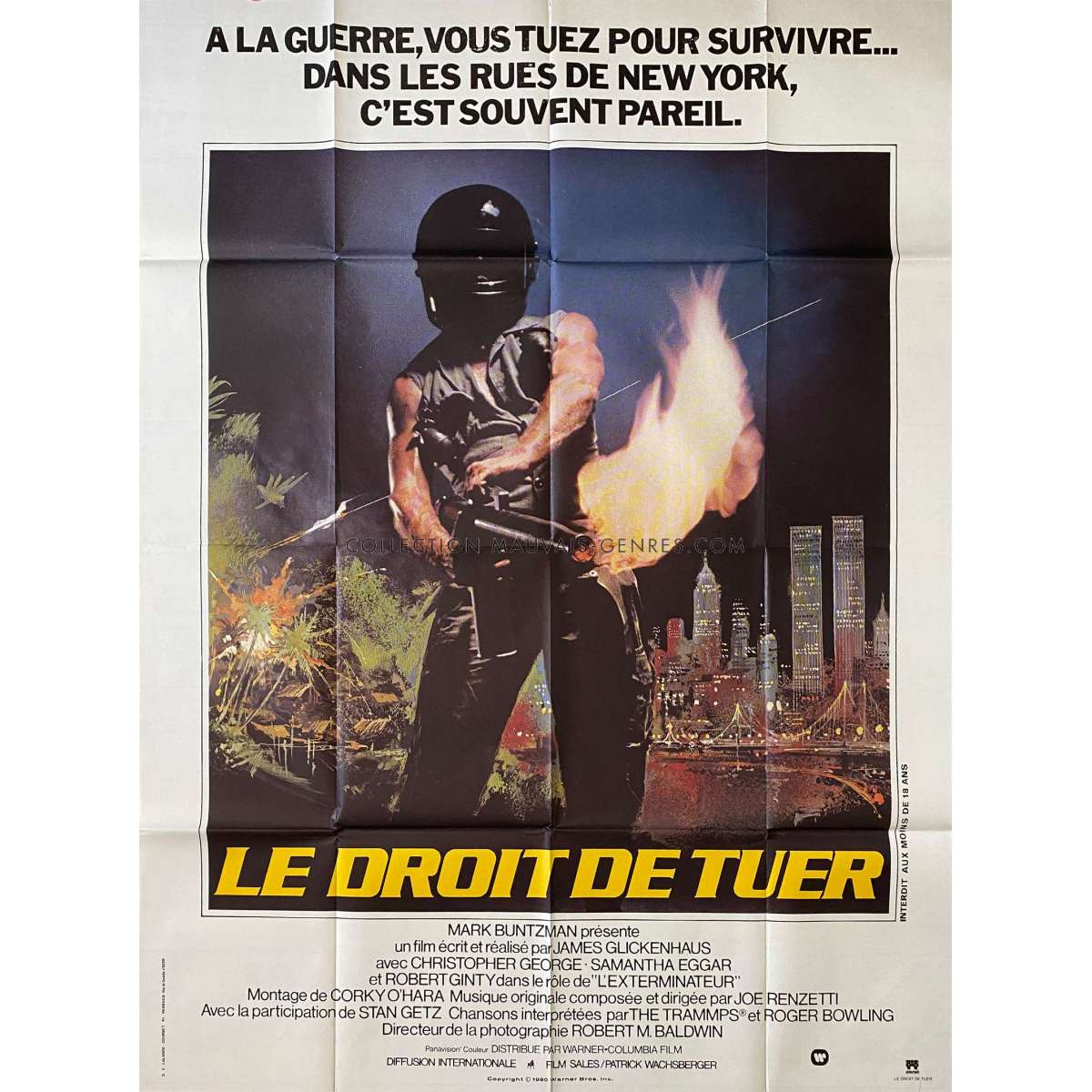 THE EXTERMINATOR French Movie Poster 47x63 in. 1980