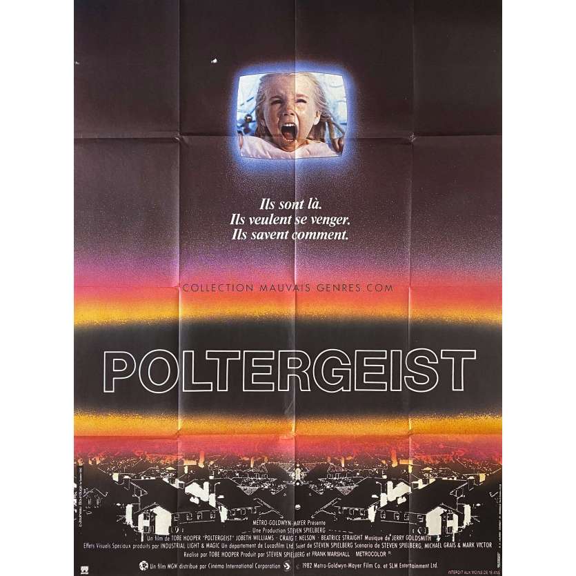 POLTERGEIST Affiche de film- 120x160 cm. - 1982 - Heather o'rourke, Steven Spielberg -